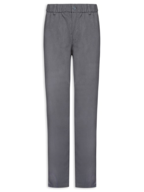 Calça Masculina Casual Cós Elástico Reta - Cinza