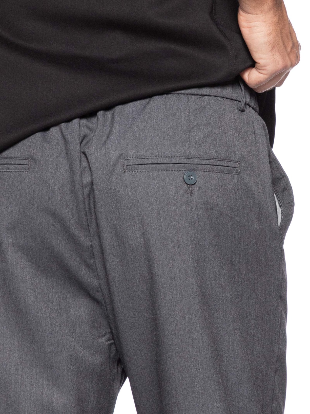 Calça Masculina Casual Cós Elástico Reta Cinza '2 Essential