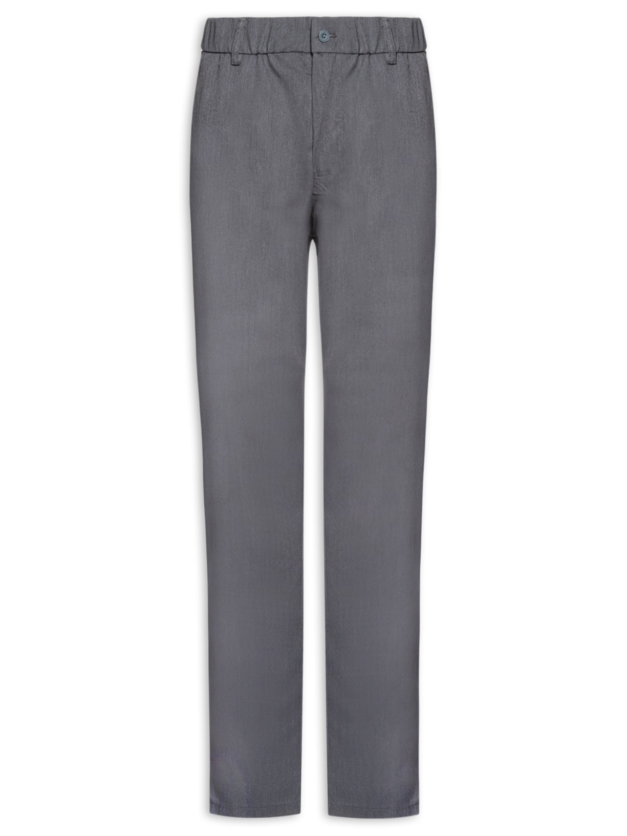 Calça Masculina Casual Cós Elástico Reta Cinza '2 Essential