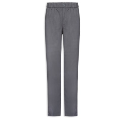 Calça Masculina Casual Cós Elástico Reta - Cinza