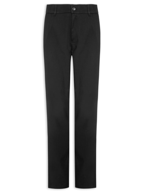 Calça Masculina Casual Cós Elástico Reta - Preto