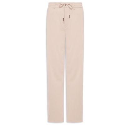 Calça Masculina Casual Cós Elástico Slim - Bege