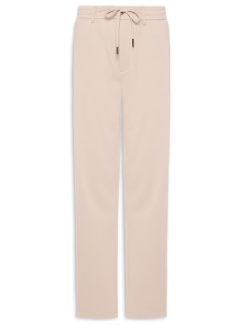 Calça Masculina Casual Cós Elástico Slim - Bege