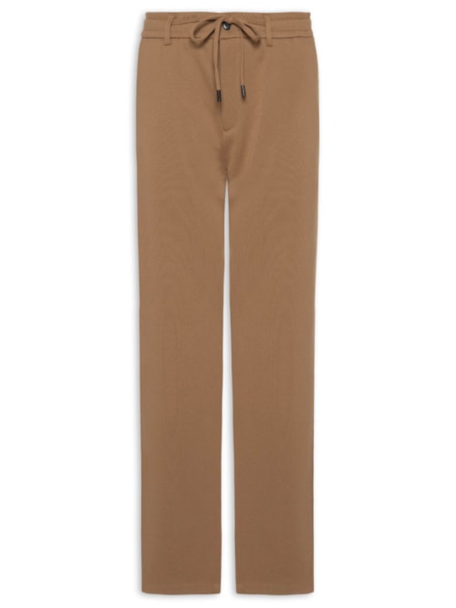 Calça Masculina Casual Cós Elástico Slim - Bege