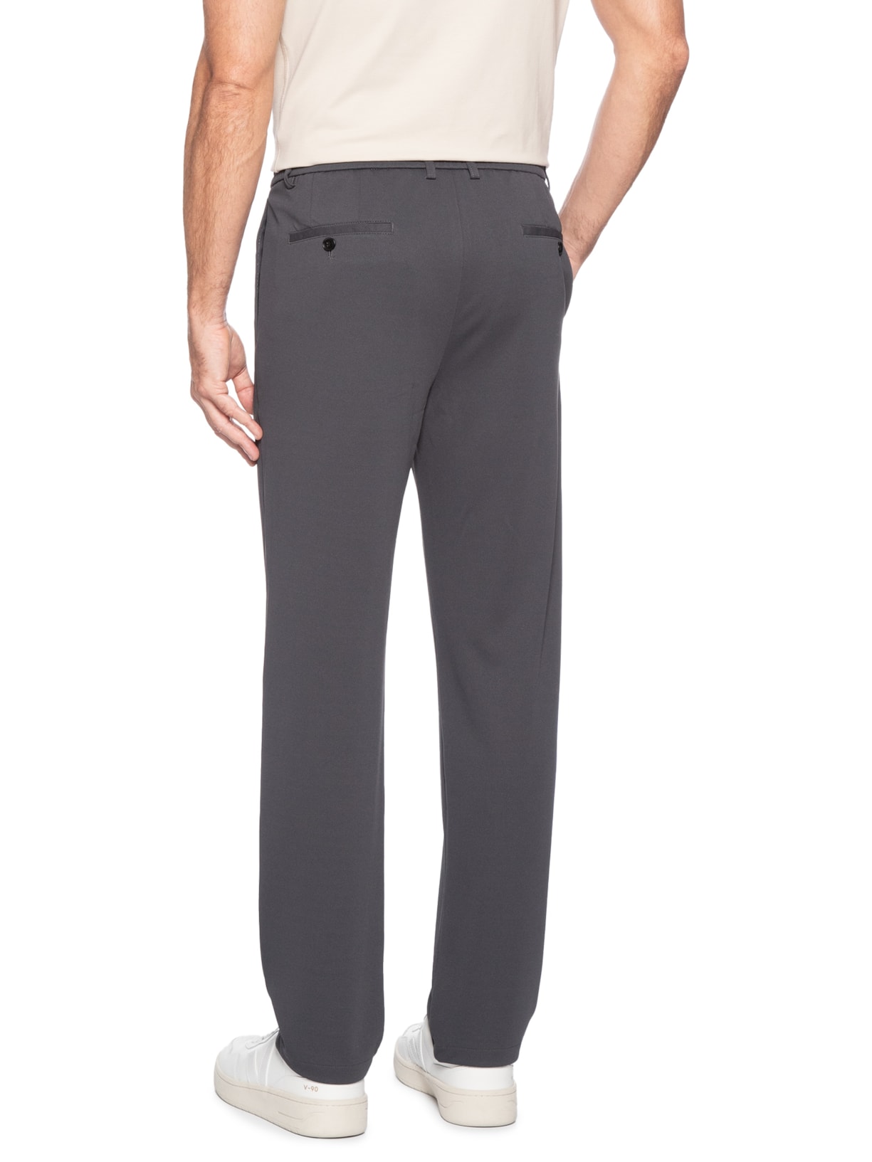 Calça Masculina Casual Cós Elástico Slim Cinza '2 Essential