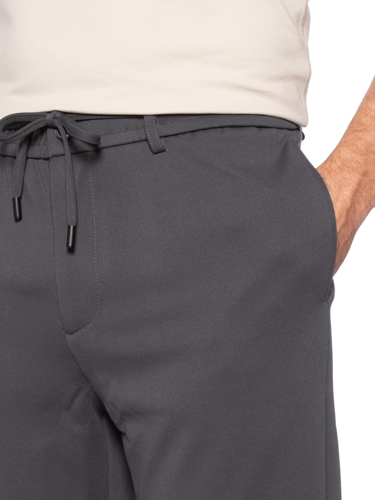 Calça Masculina Casual Cós Elástico Slim Cinza '2 Essential
