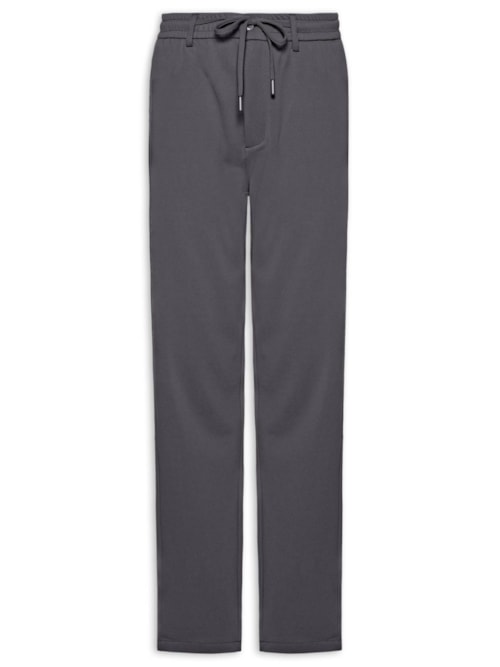 Calça Masculina Casual Cós Elástico Slim - Cinza