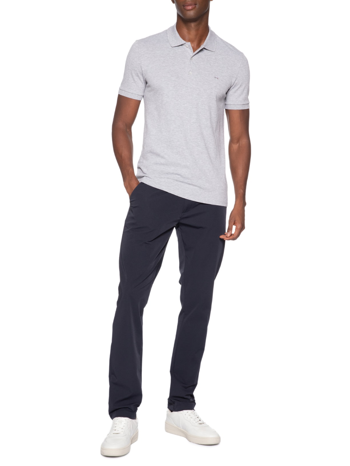 Calça Masculina Casual Elástico Slim Azul '2 Essential