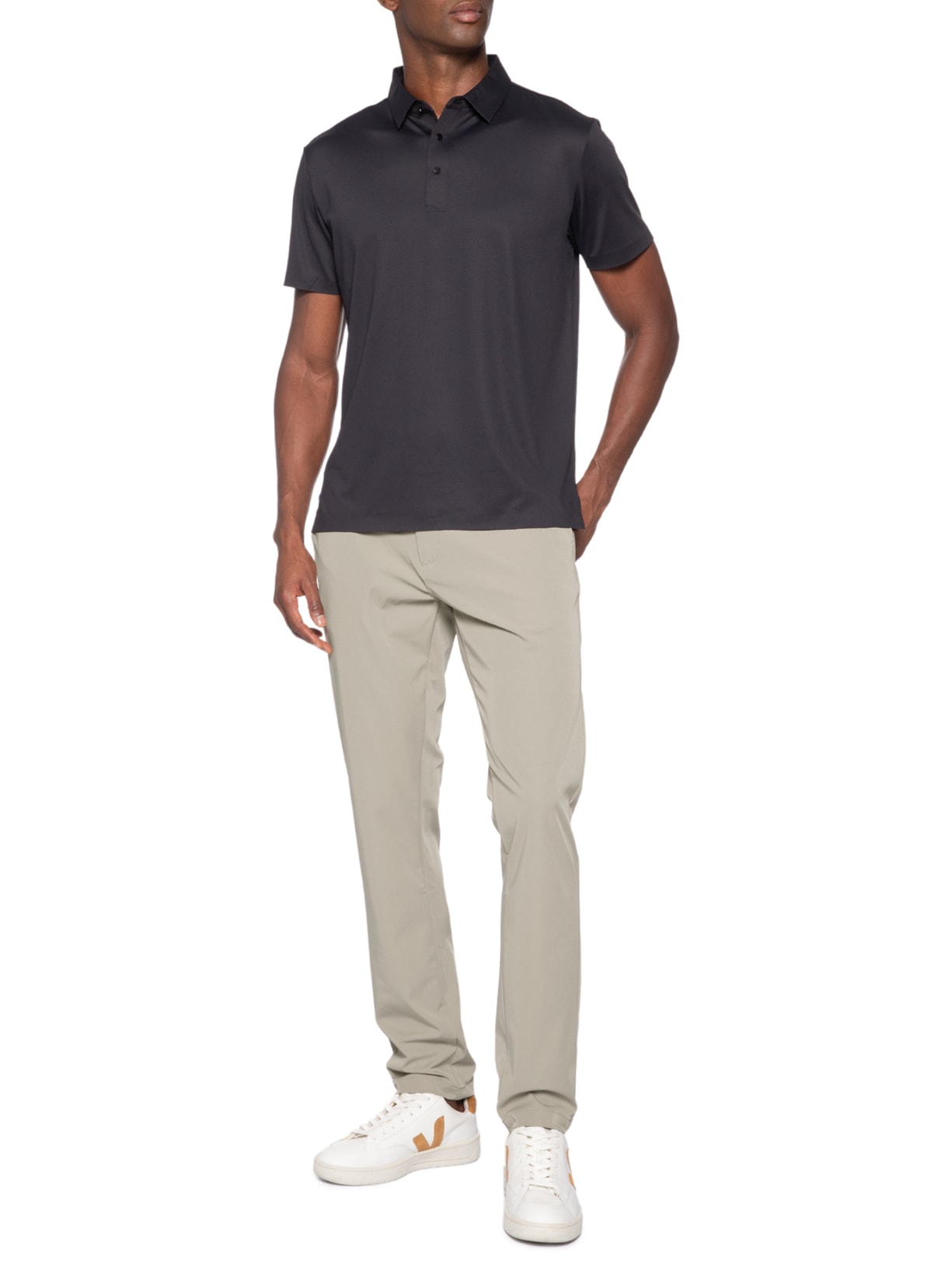 Calça Masculina Casual Elástico Slim Bege '2 Essential