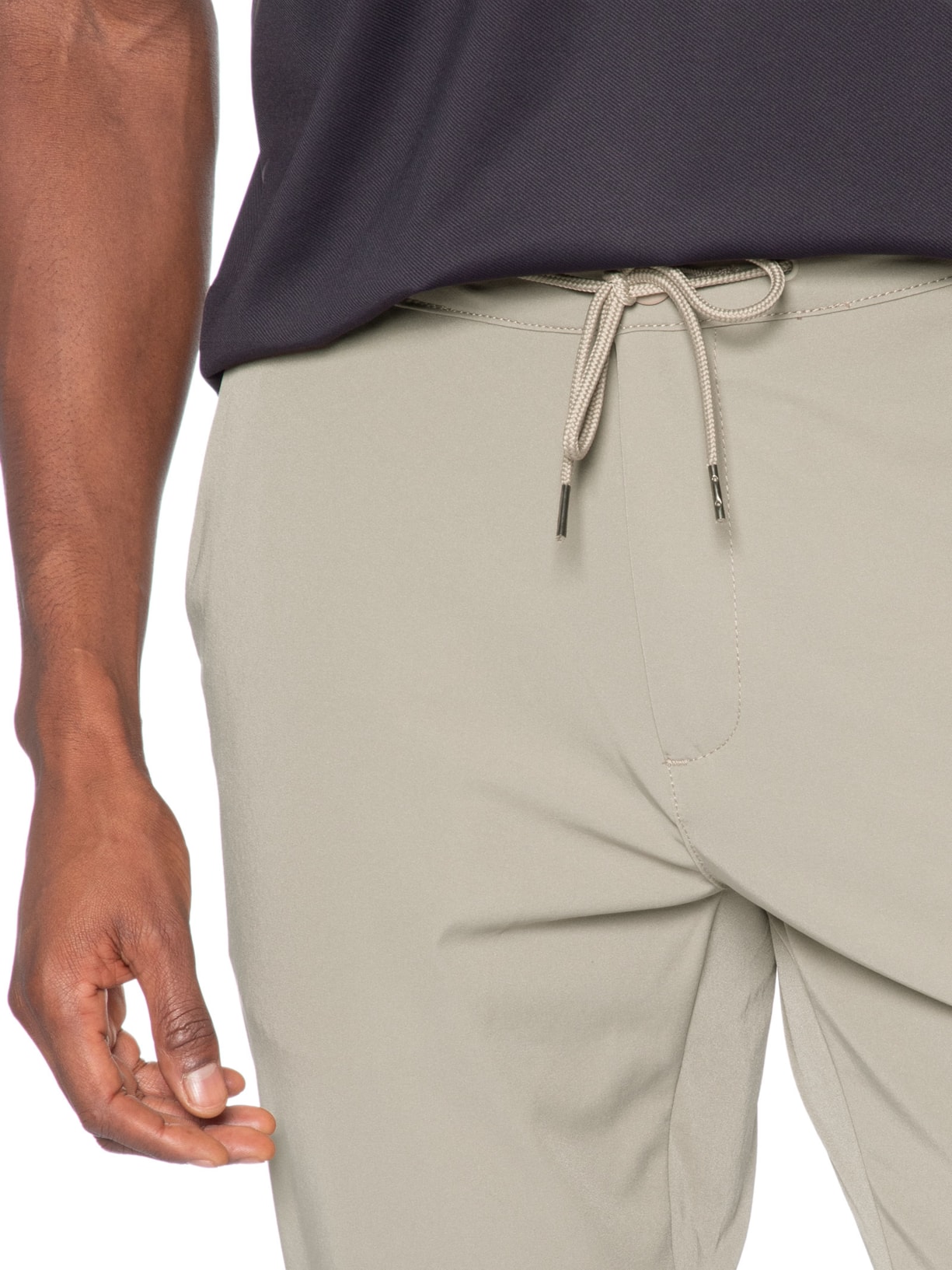 Calça Masculina Casual Elástico Slim Bege '2 Essential