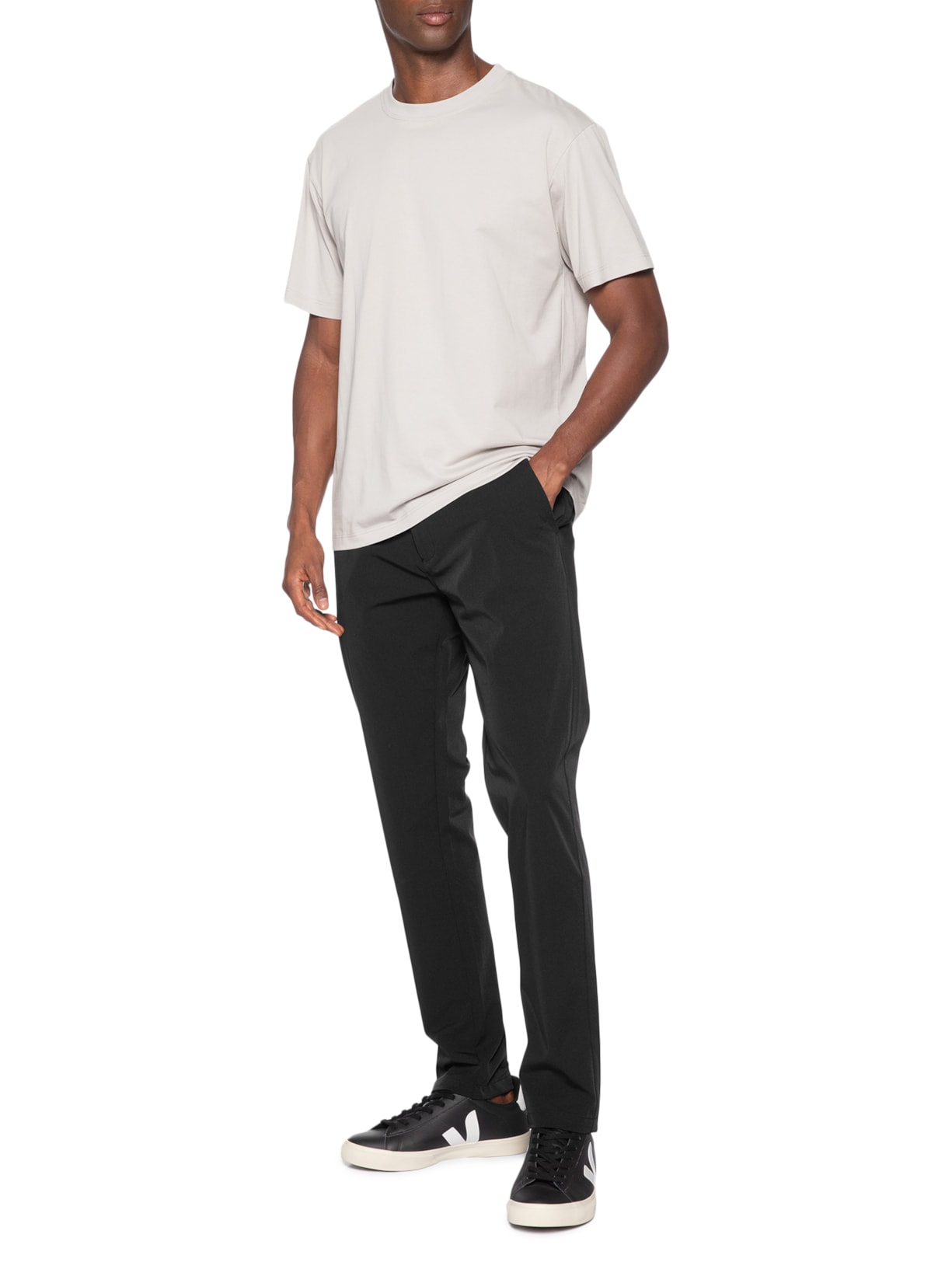 Calça Masculina Casual Elástico Slim Preto '2 Essential