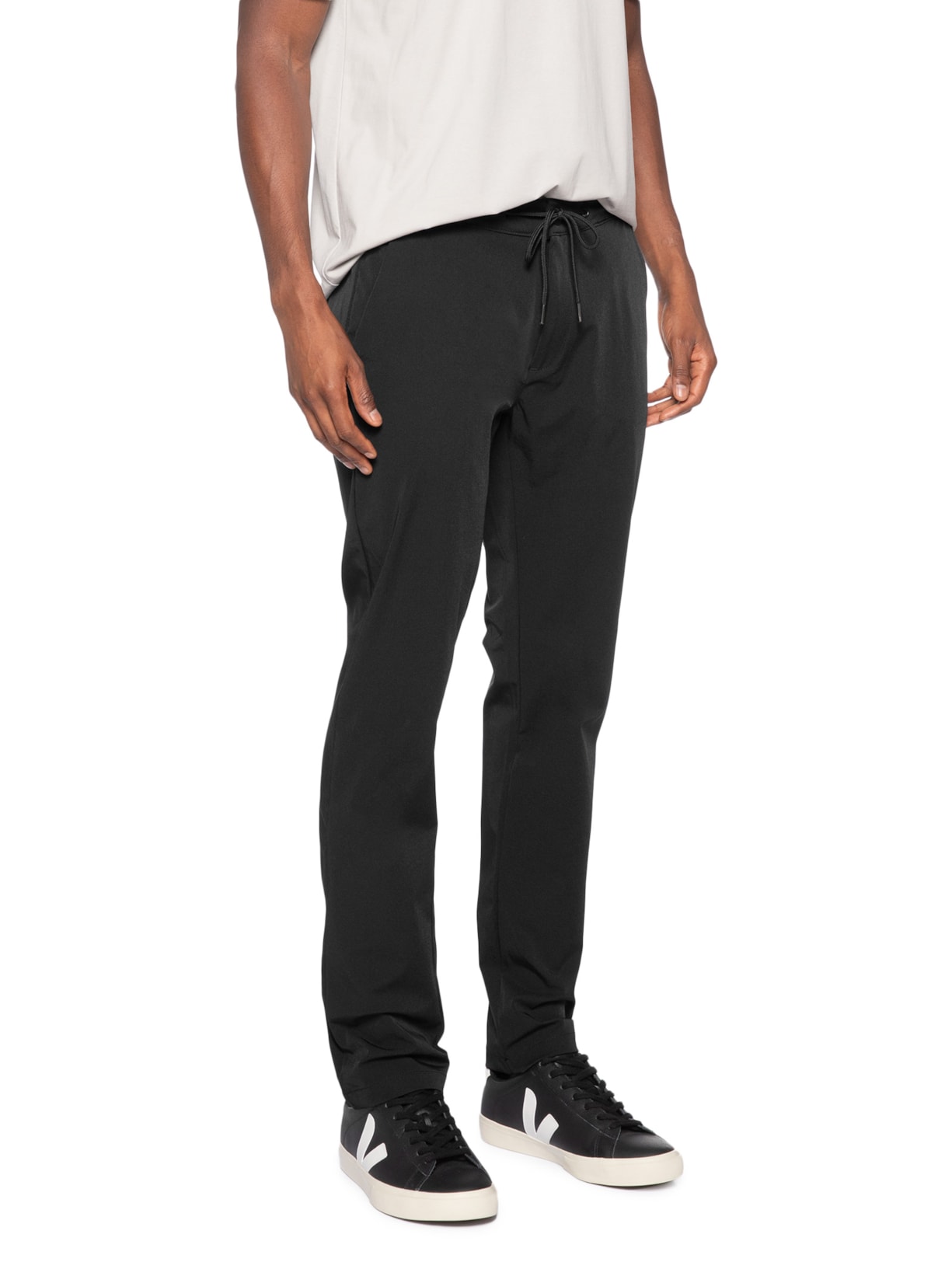 Calça Masculina Casual Elástico Slim Preto '2 Essential
