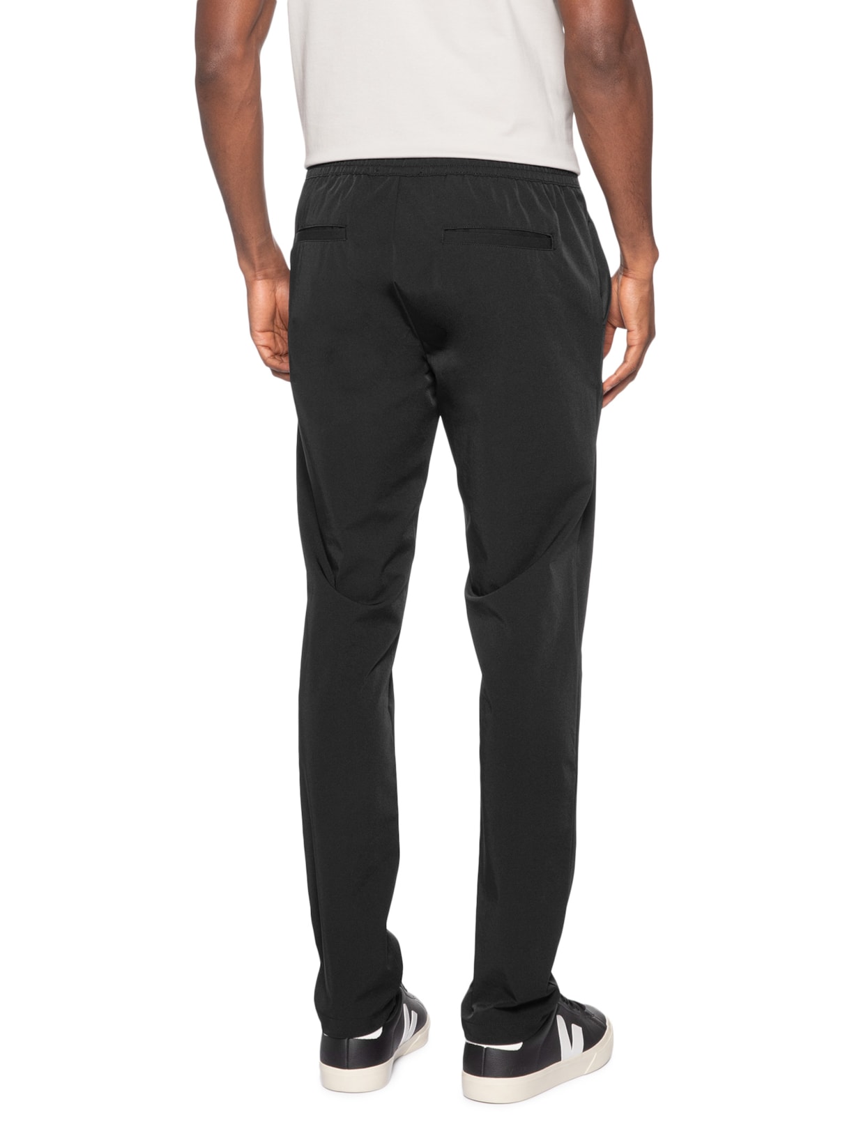 Calça Masculina Casual Elástico Slim Preto '2 Essential
