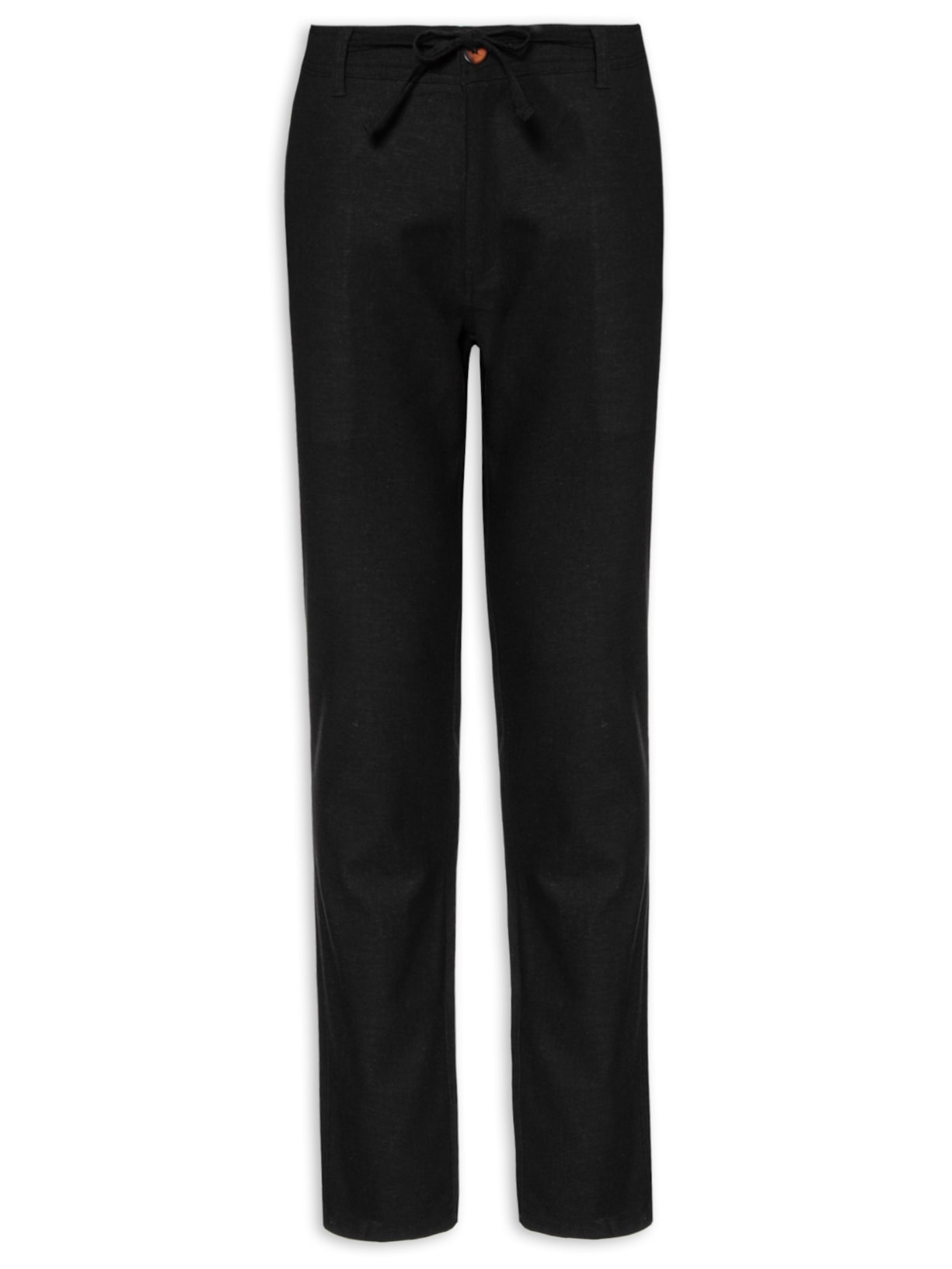 Calça Masculina Casual Linho Reta - Preto