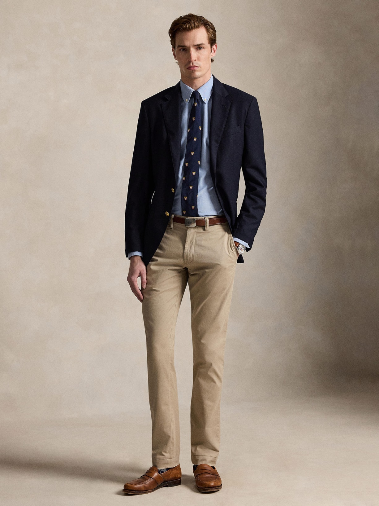 Calça Masculina Casual Slim Fit Bedford Pant Bege Polo Ralph Lauren