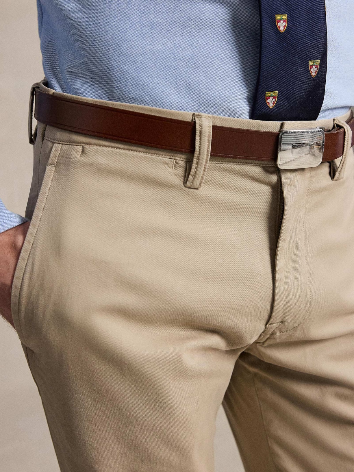 Calça Masculina Casual Slim Fit Bedford Pant Bege Polo Ralph Lauren