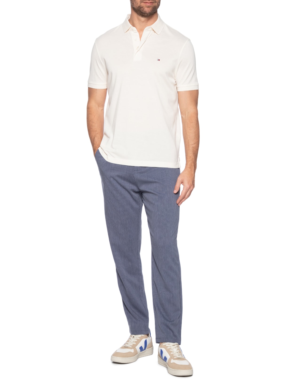 Calça Masculina Casual Work Reta Azul '2 Essential