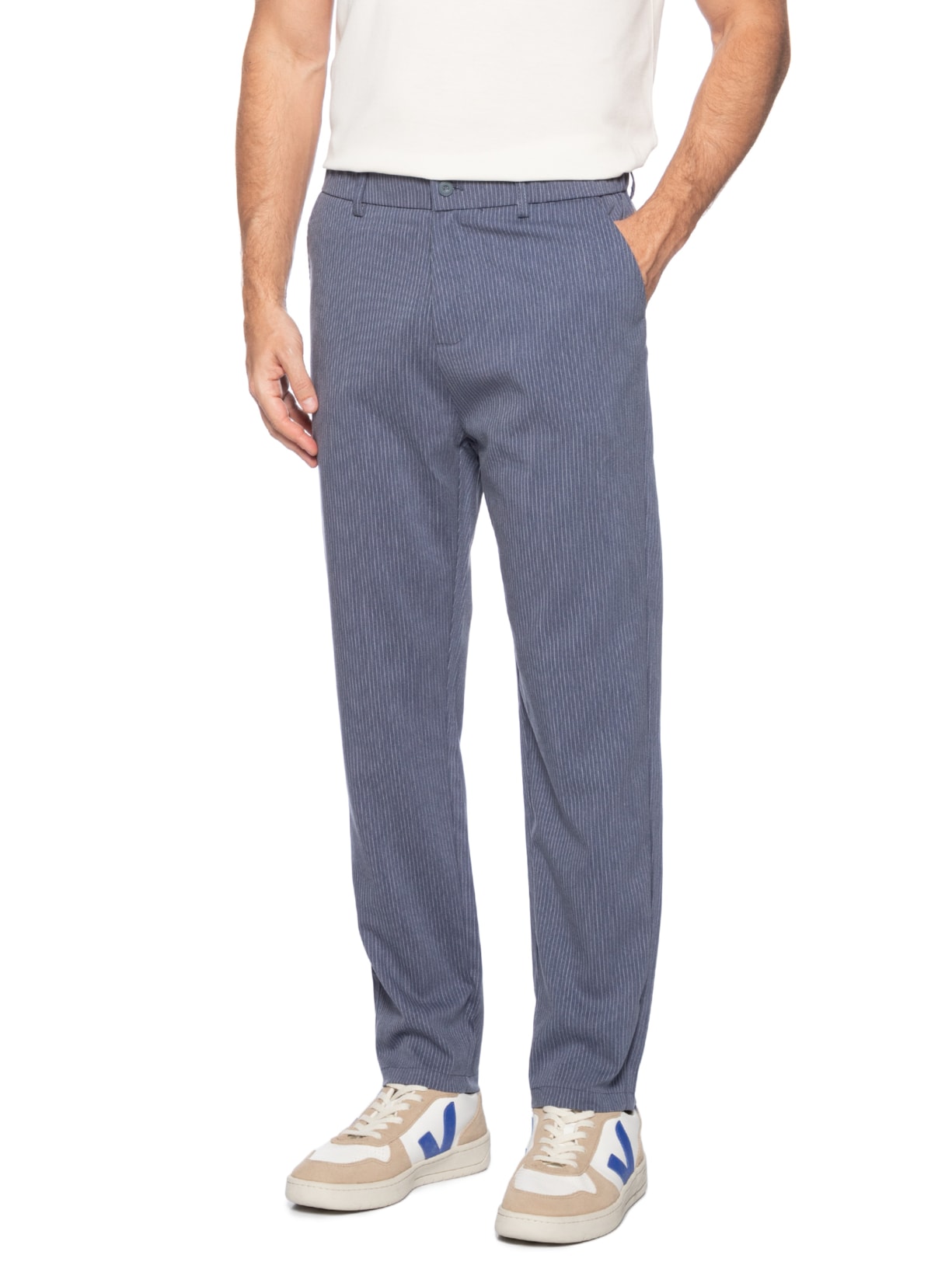 Calça Masculina Casual Work Reta Azul '2 Essential