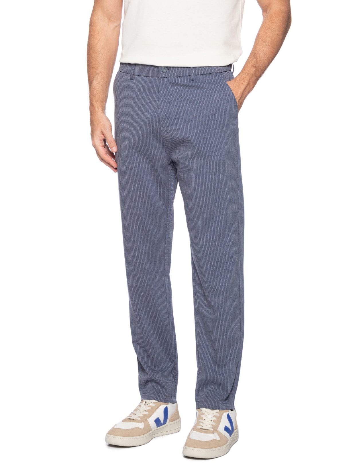 Calça Masculina Casual Work Reta Azul '2 Essential