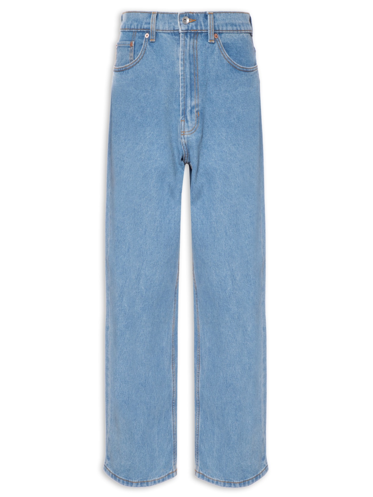 Calça Masculina Check-5 Baggy Denim - Azul