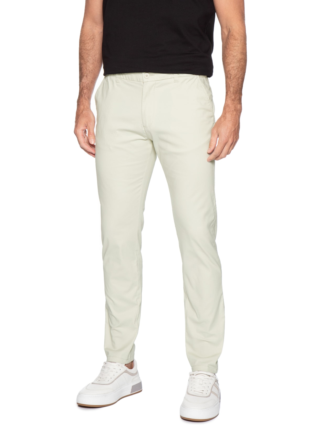 Calça Masculina Chino Cintura Ajustável Bege '2 Essential