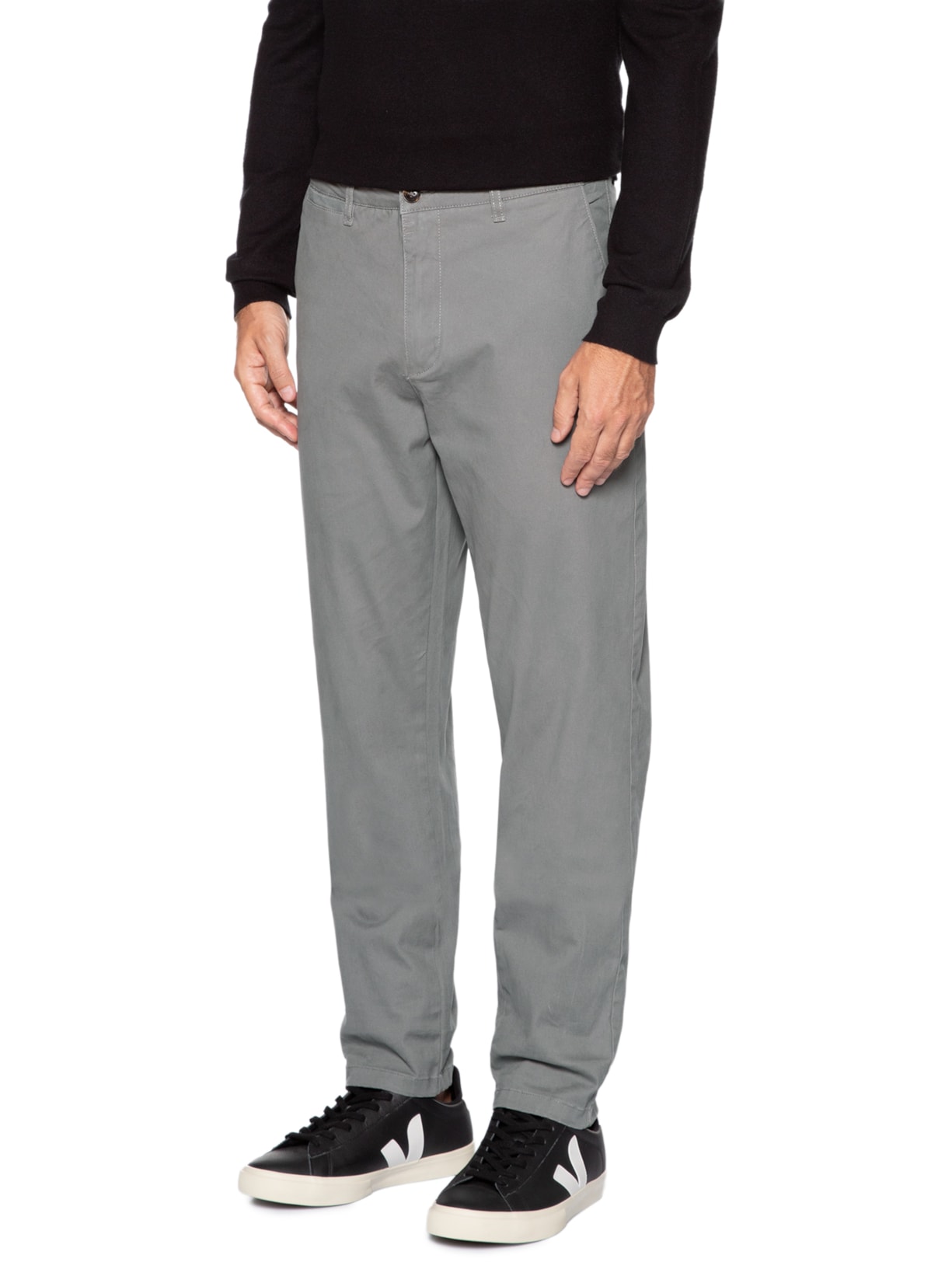 Calça Masculina Chino Color Reta Cinza '2 Essential