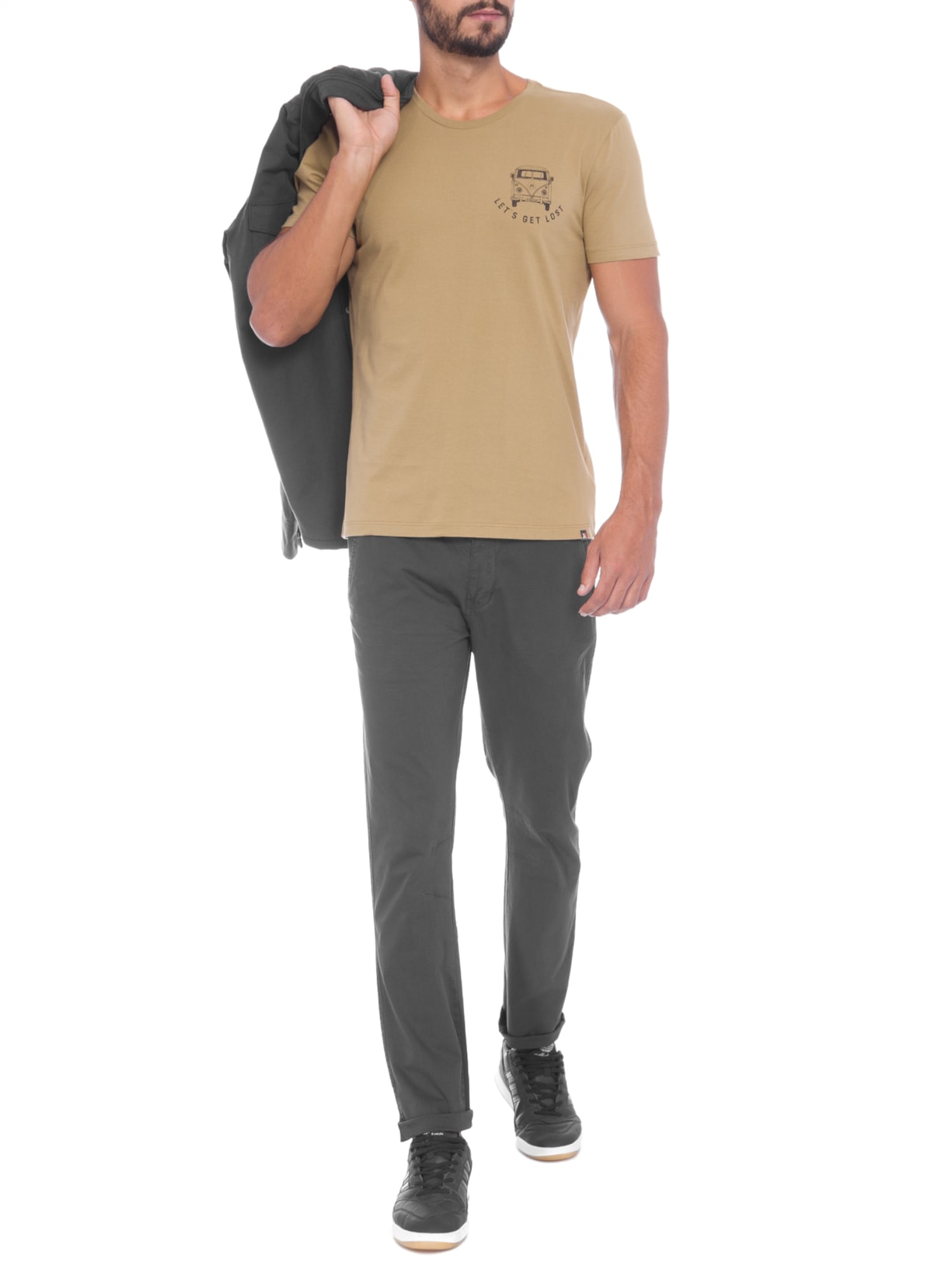 Calça Masculina Chino Com Elástico  Preto Jab