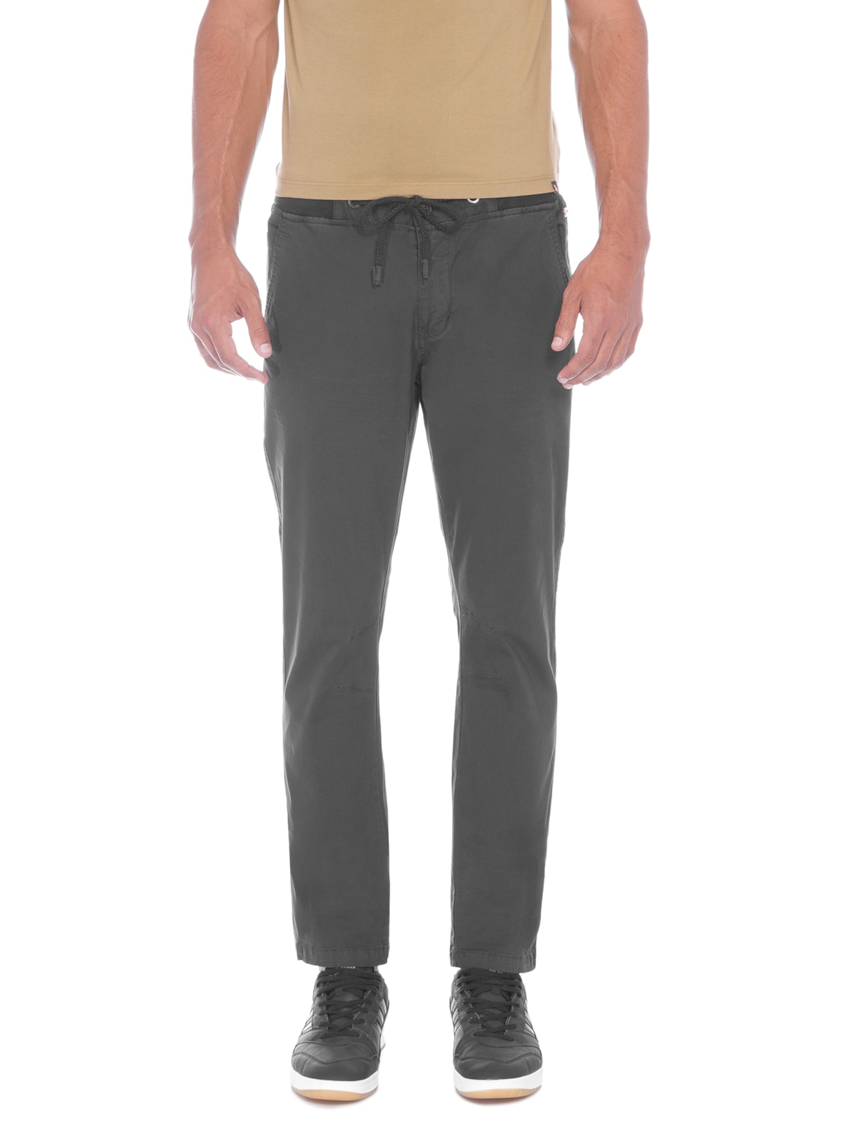 Calça Masculina Chino Com Elástico  Preto Jab