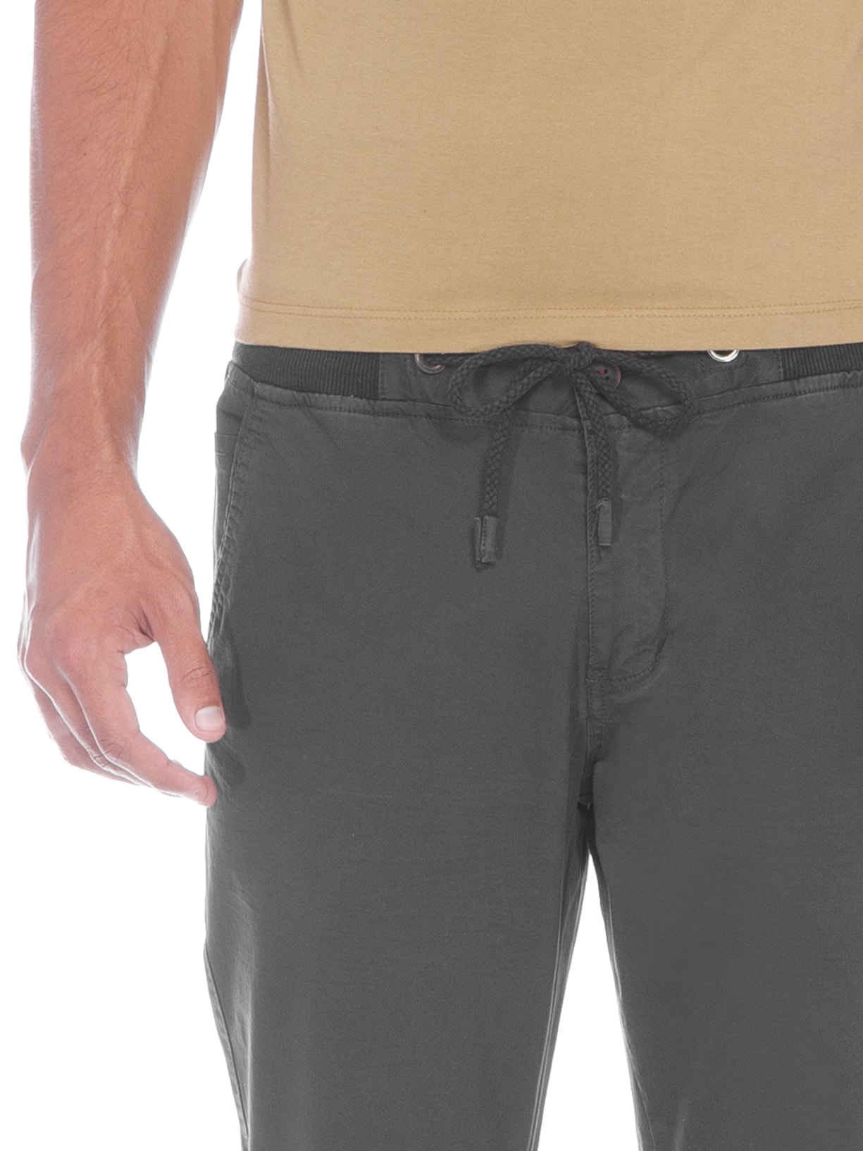 Calça Masculina Chino Com Elástico  Preto Jab