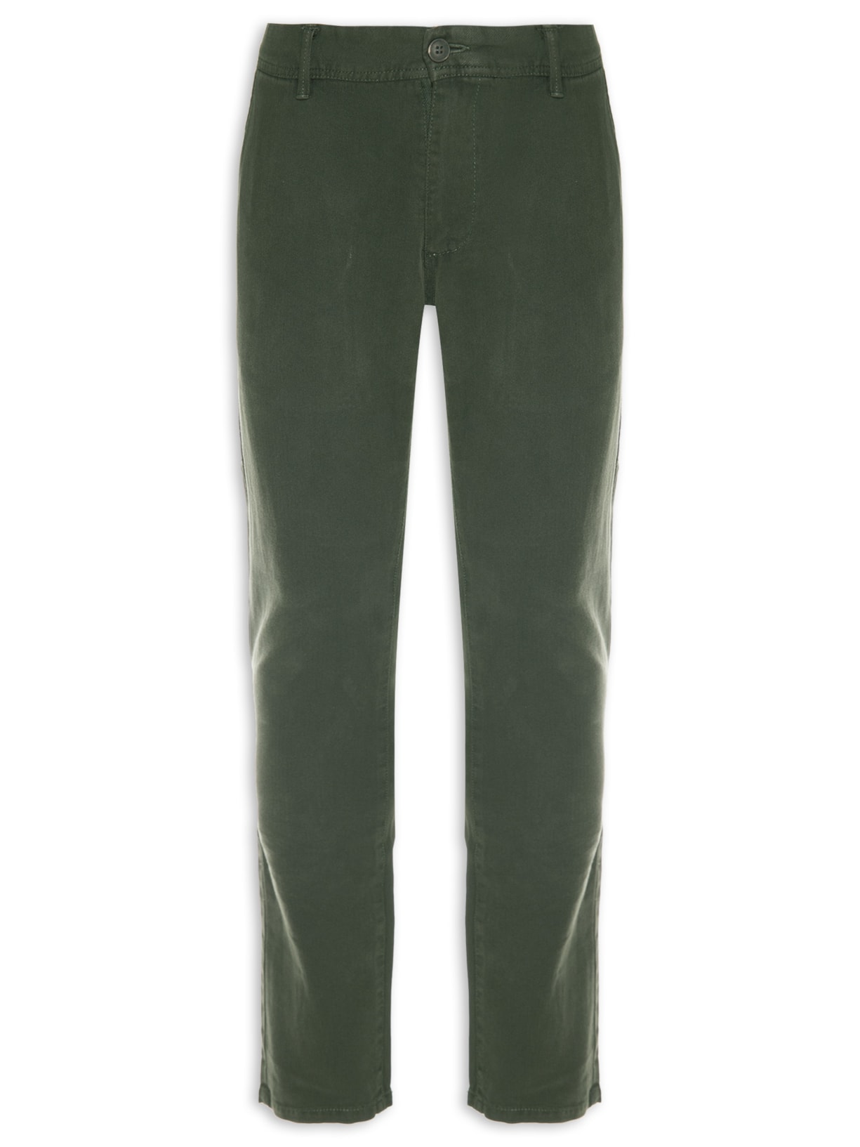 Calça Masculina Chino Espinha De Peixe Tinturada Slim Ton - Verde
