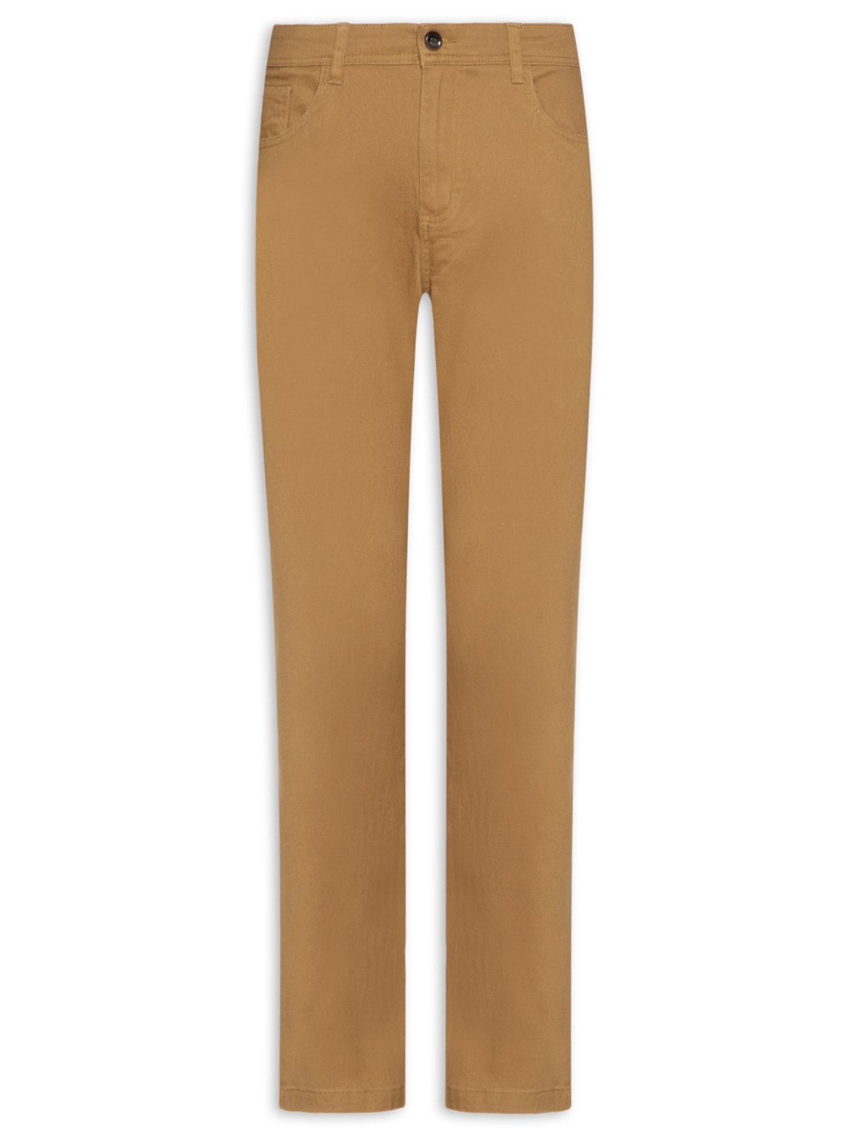 Calça Masculina Chino Sarja Color Marrom Basiq Men