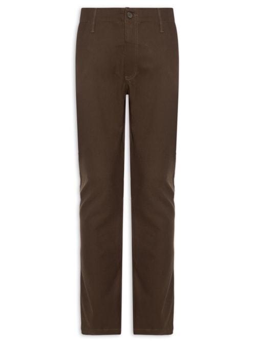 Calça Masculina Chino Sarja Elastano - Marrom