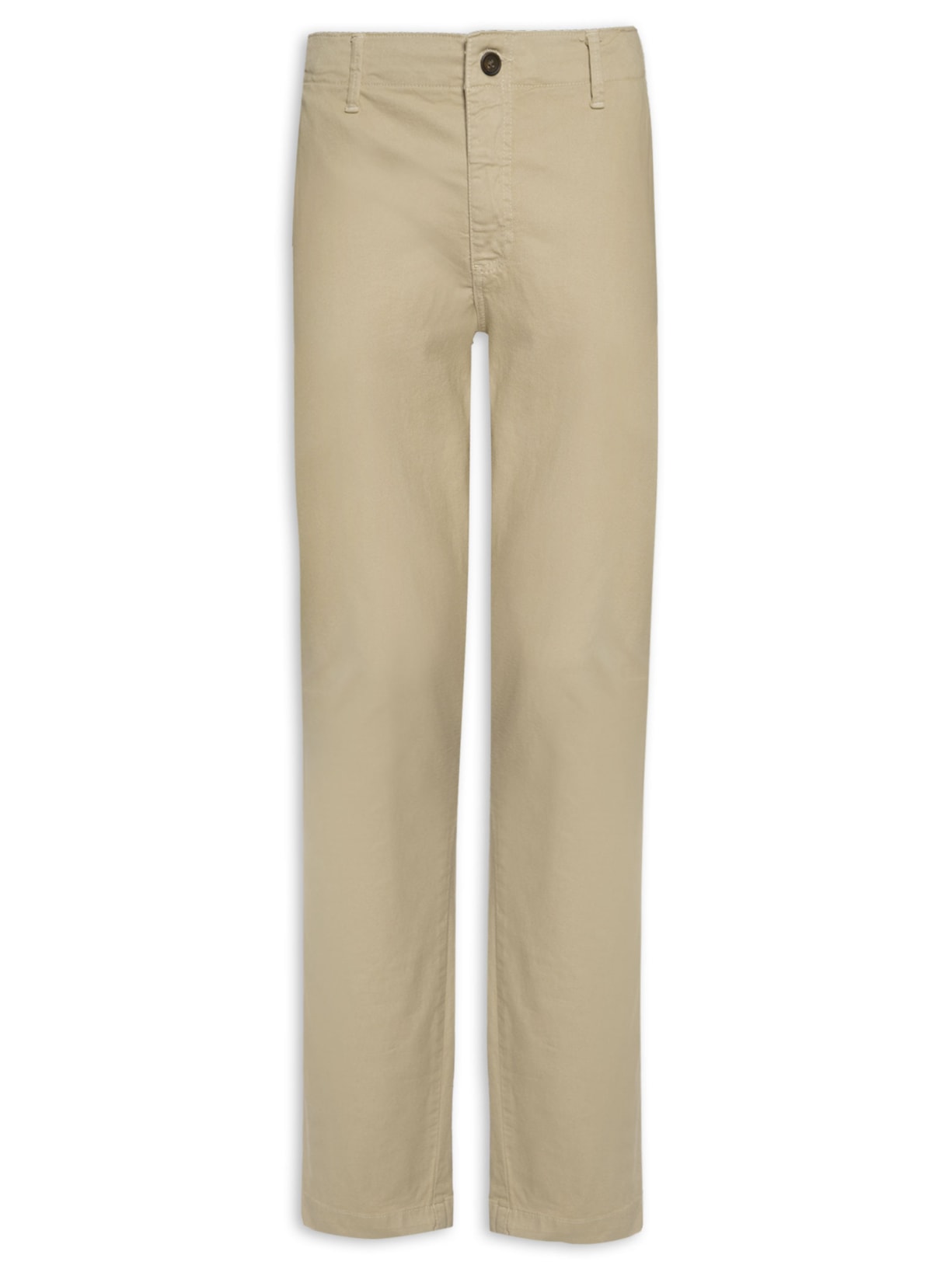 Calca Masculina Chino Sarja Elastano Tinturada - Bege