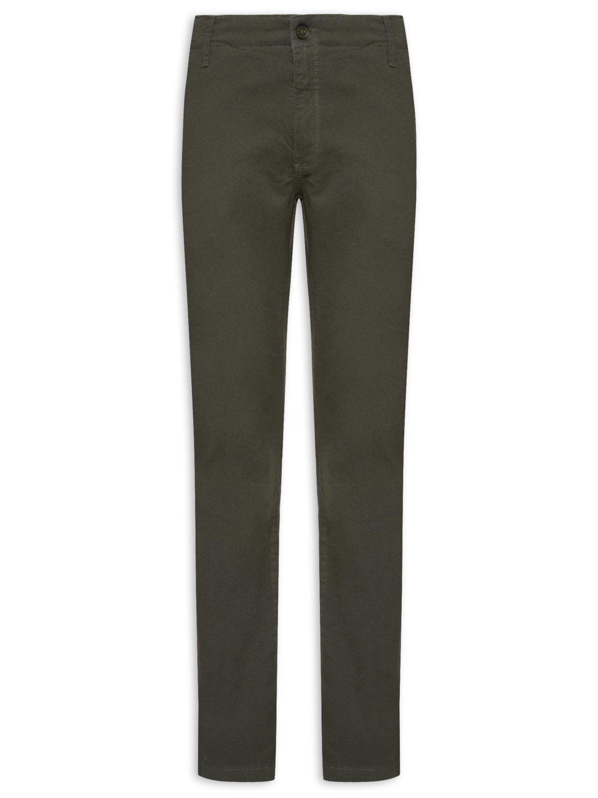 Calça Masculina Chino Sarja Elastano Tinturada - Verde