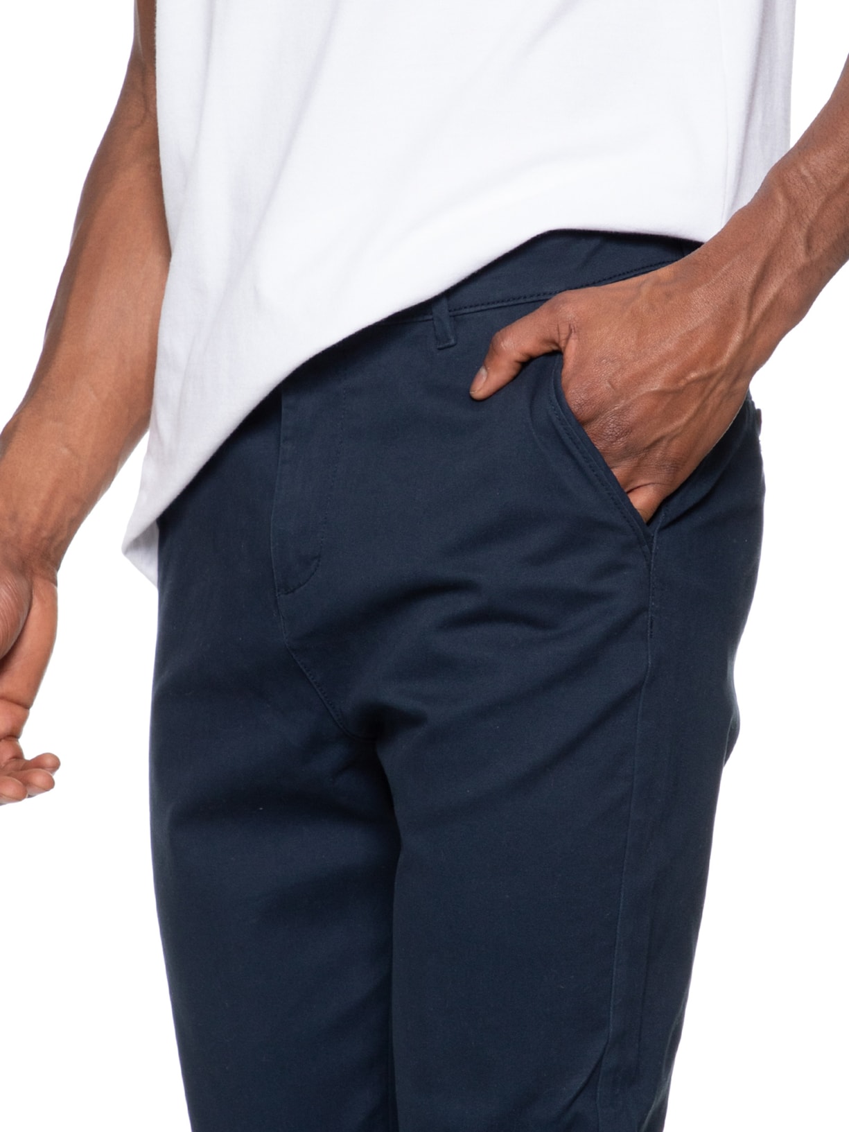 Calça Masculina Chino Skinny Clássica Sarja  Azul Aramis