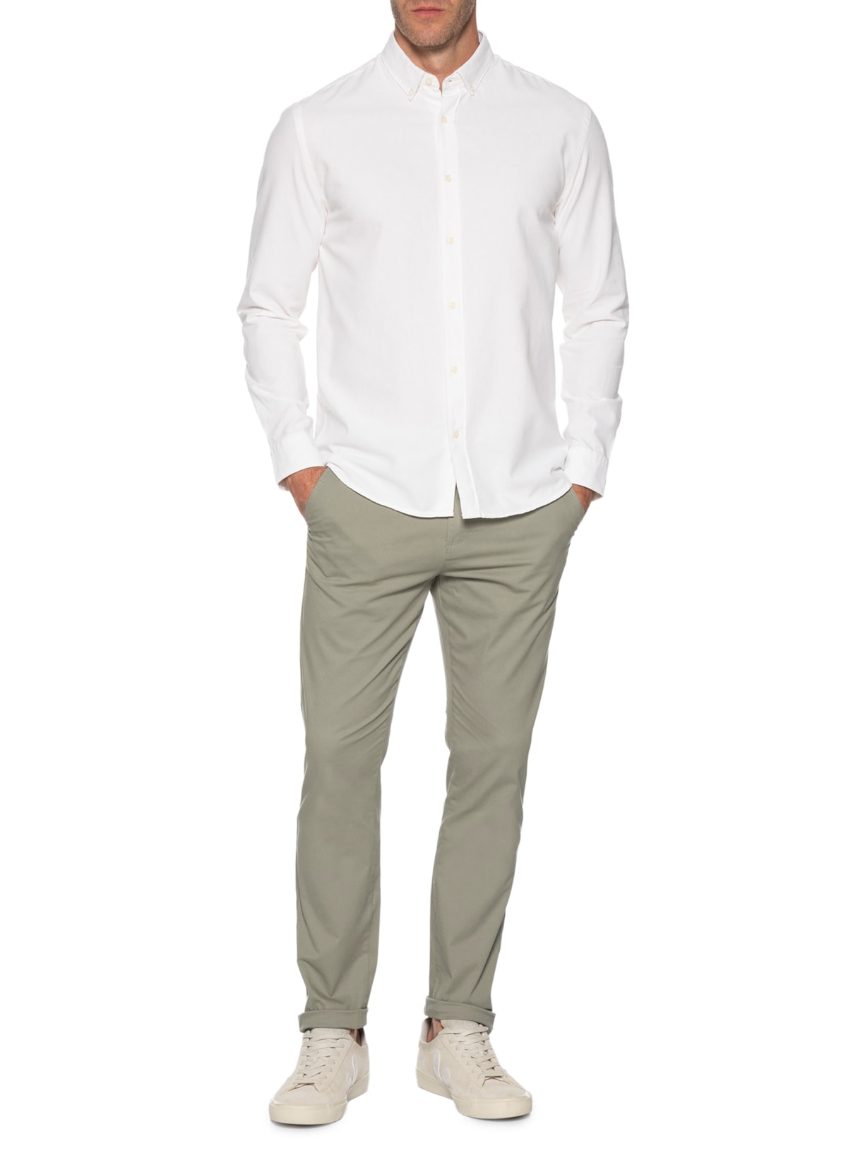 Calça Masculina Chino Slim Clássica Caqui Aramis