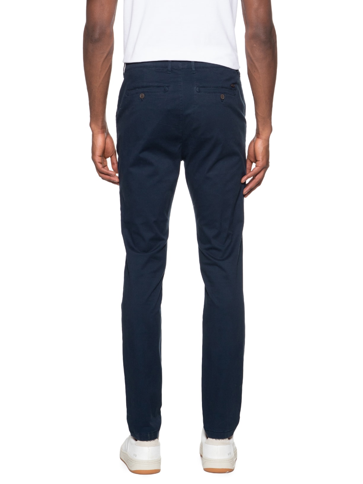 Calça Masculina Chino Slim Clássica Sarja  Azul Aramis
