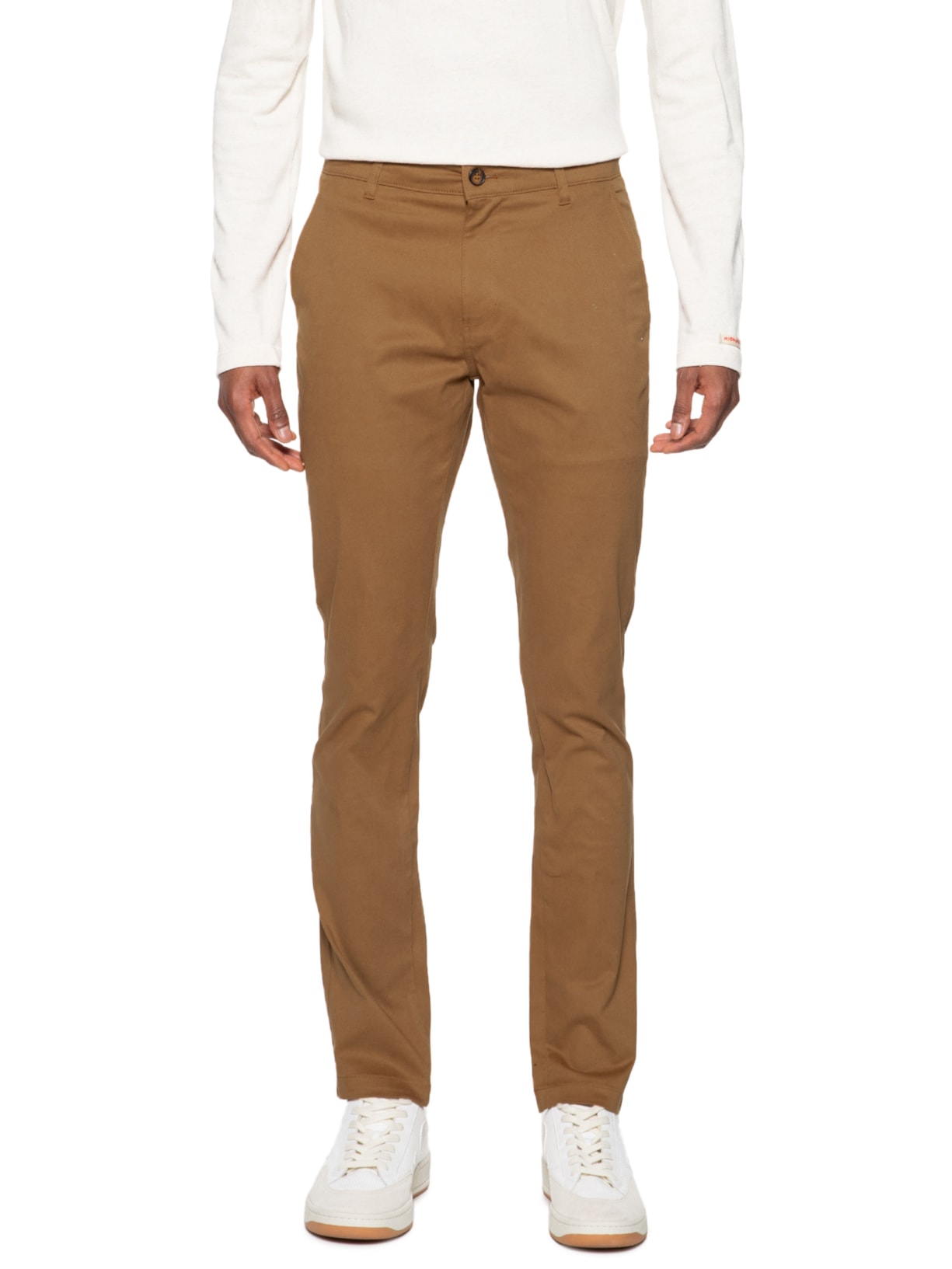 Calça Masculina Chino Slim Fit Color Marrom '2 Essential