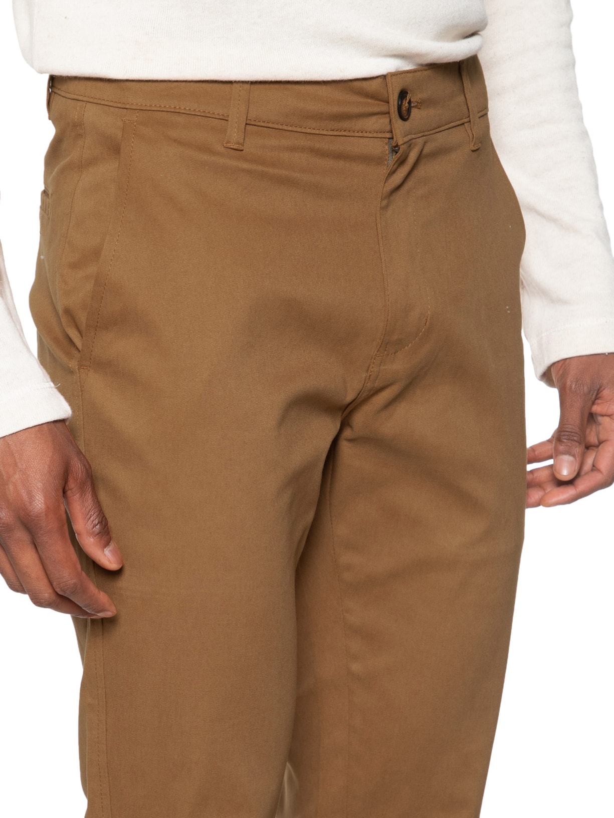 Calça Masculina Chino Slim Fit Color Marrom '2 Essential