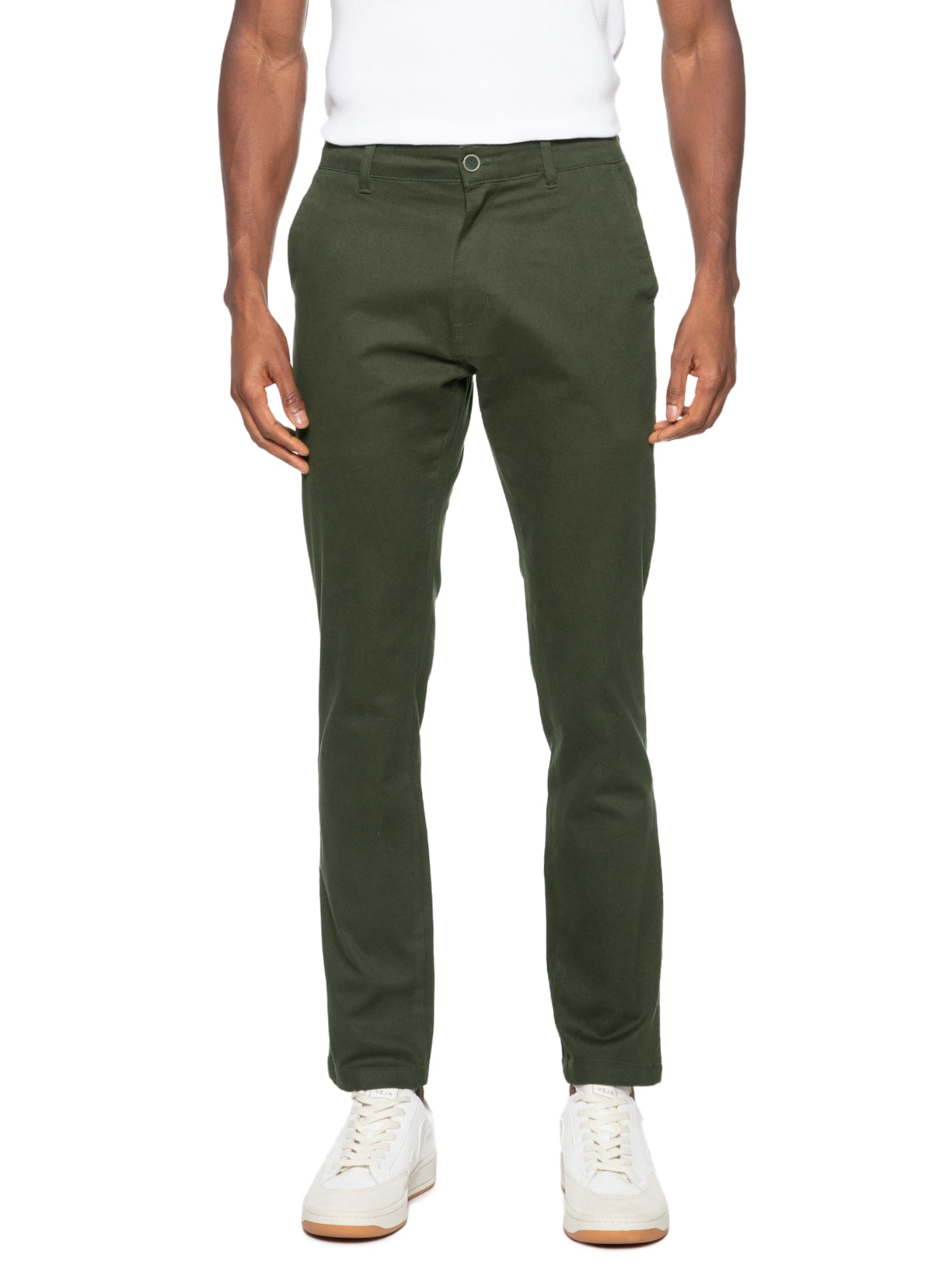 Calça Masculina Chino Slim Fit Color Verde '2 Essential