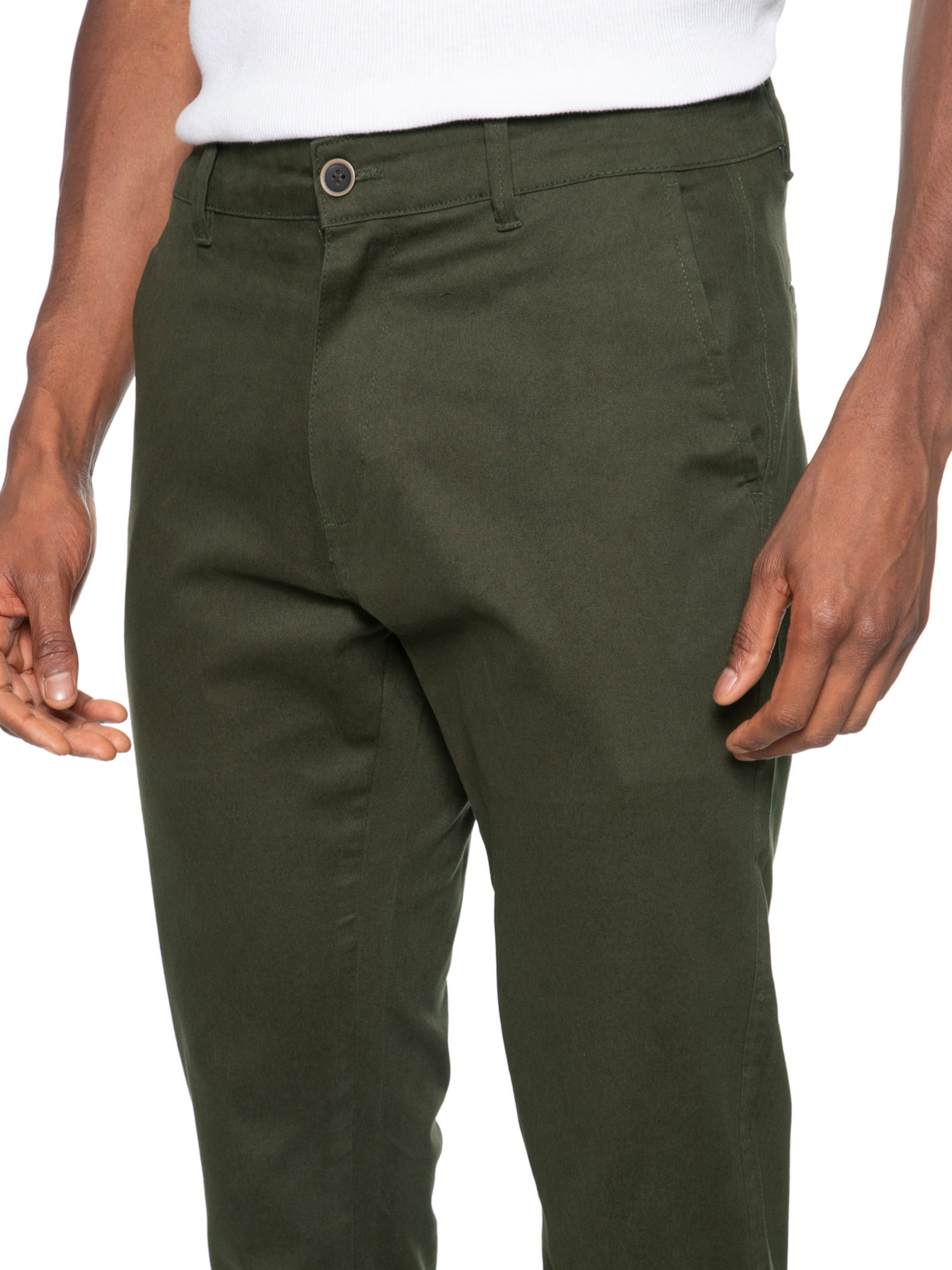 Calça Masculina Chino Slim Fit Color Verde '2 Essential