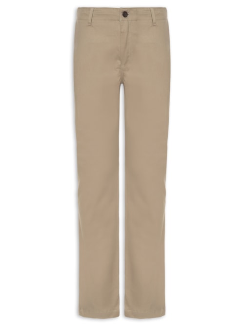 Calça Masculina Chino Slim Fit Em Sarja - Bege