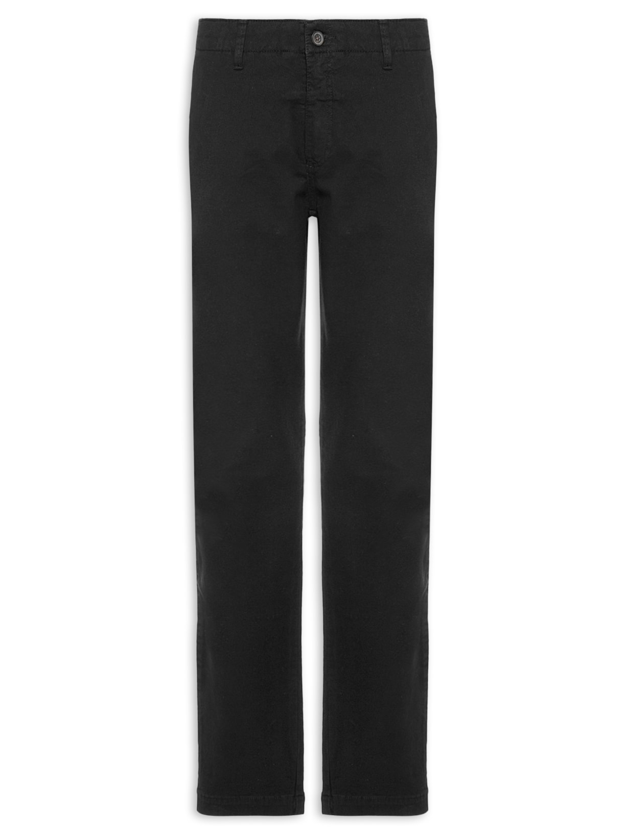 Calça Masculina Chino Slim Fit Em Sarja - Preto