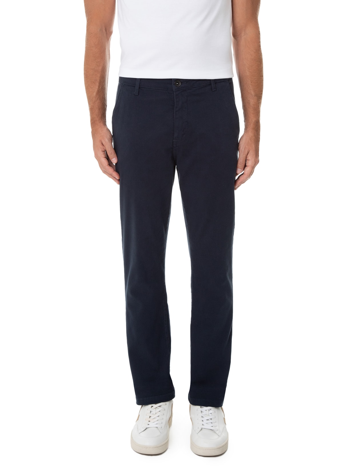 Calça Masculina Chino Slim Tinturada Básica Azul Aramis