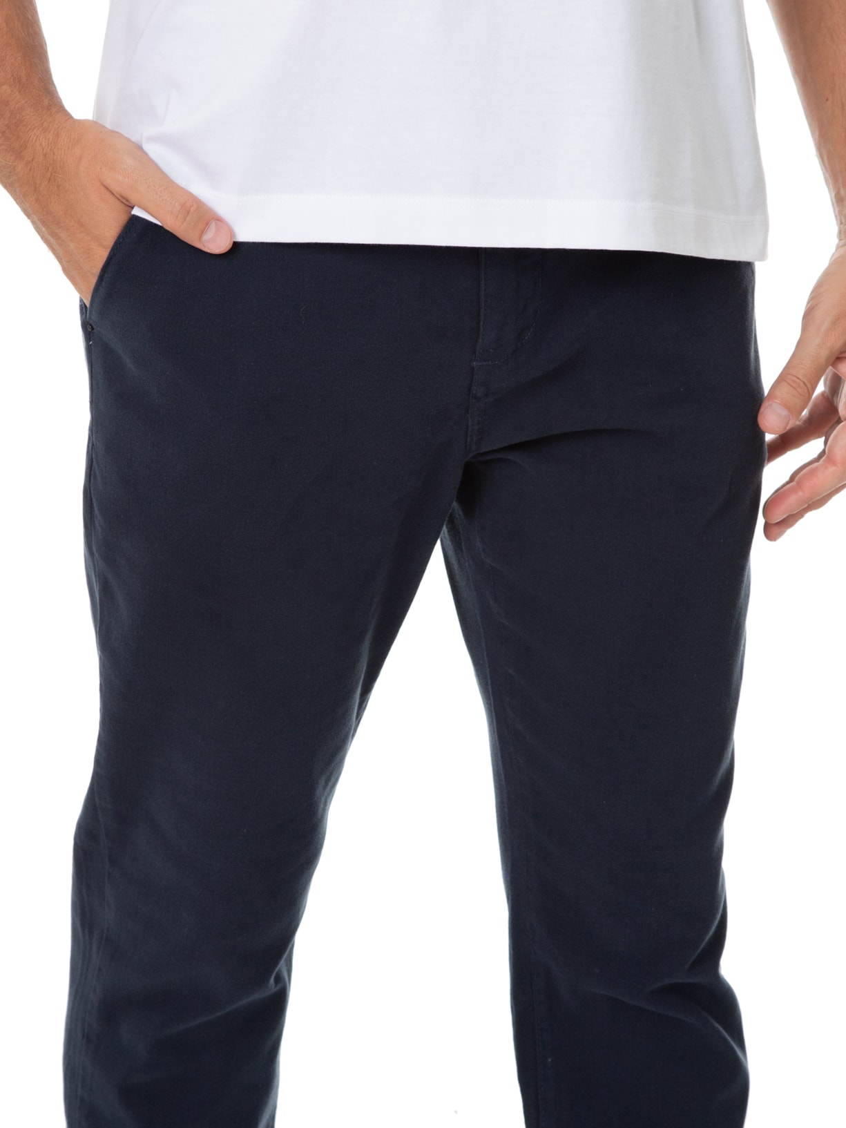 Calça Masculina Chino Slim Tinturada Básica Azul Aramis
