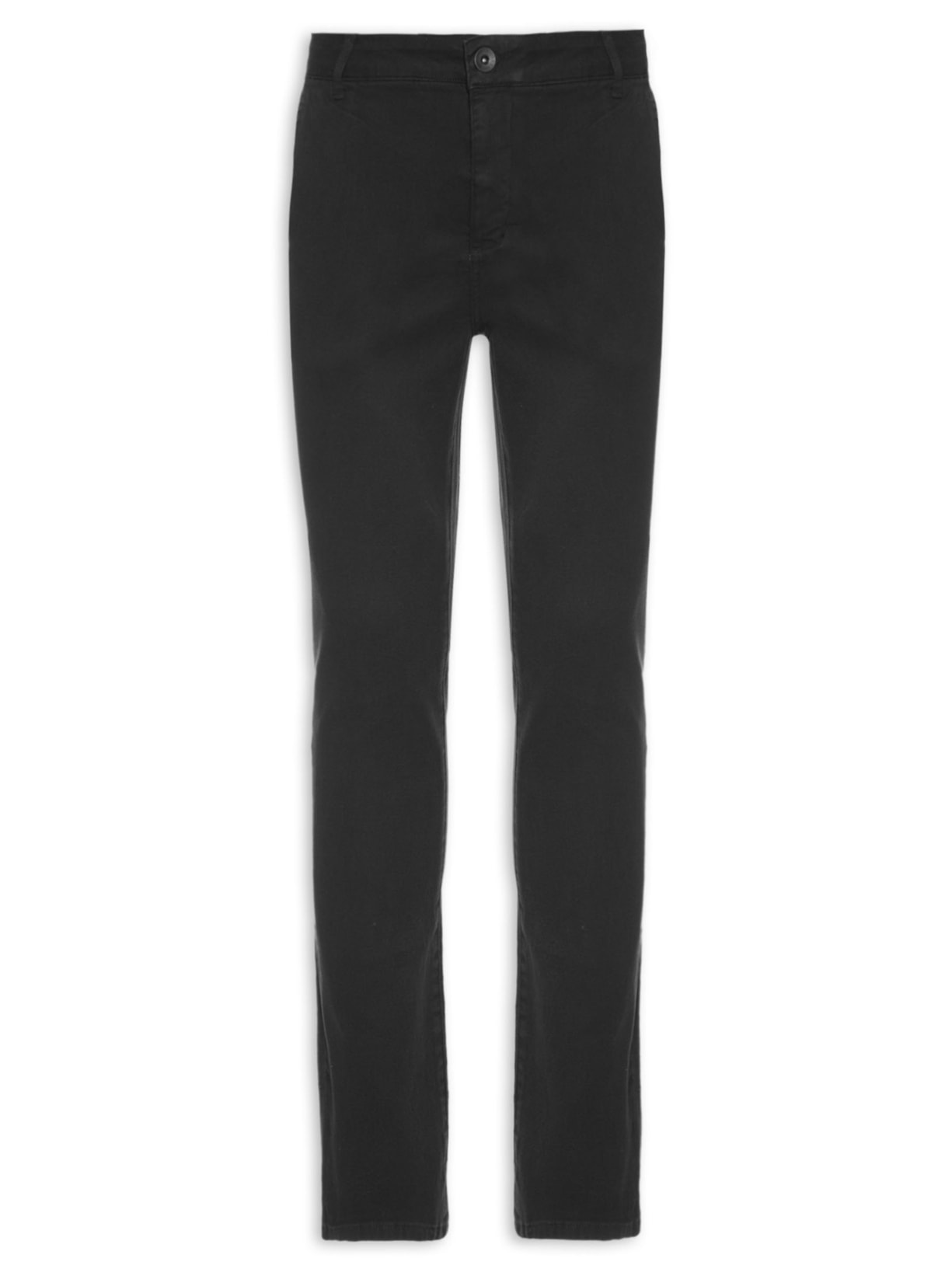 Calça Masculina Chino Slim Tinturada Básica - Preto