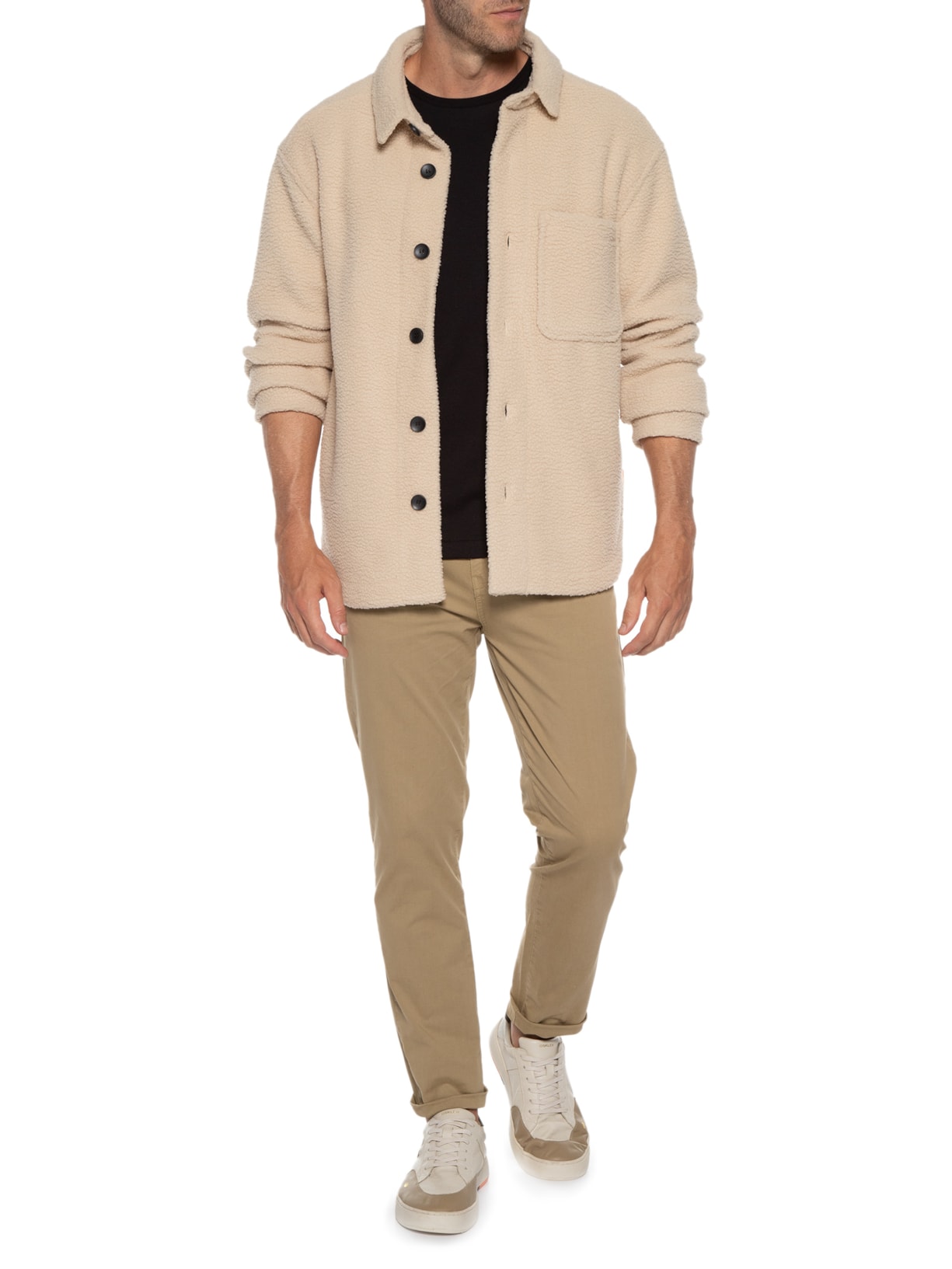 Calça Masculina Chino Slim Ton Bege Jab