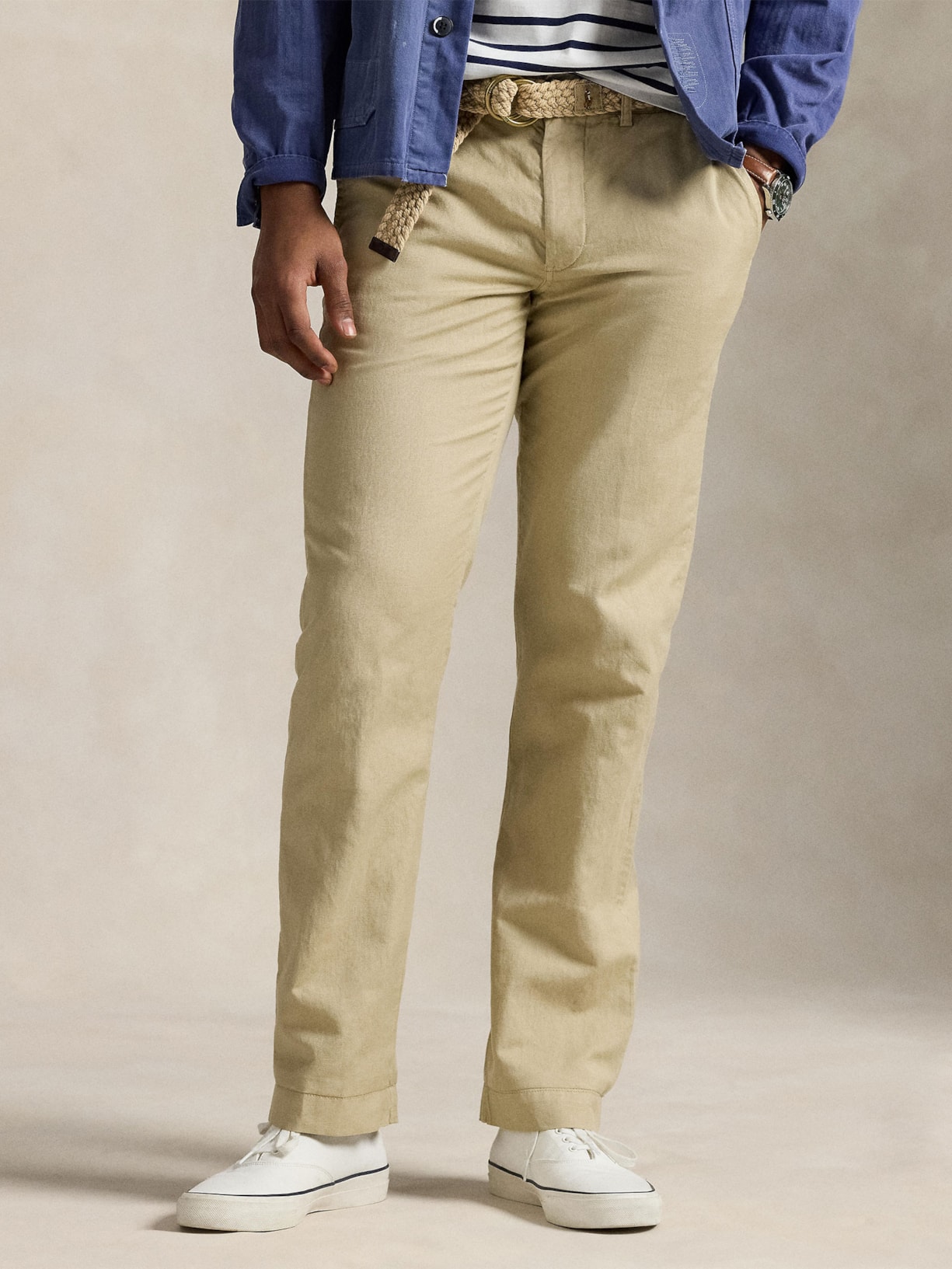 Calça Masculina Chino Stf Bedford P Flat Front Bege Polo Ralph Lauren