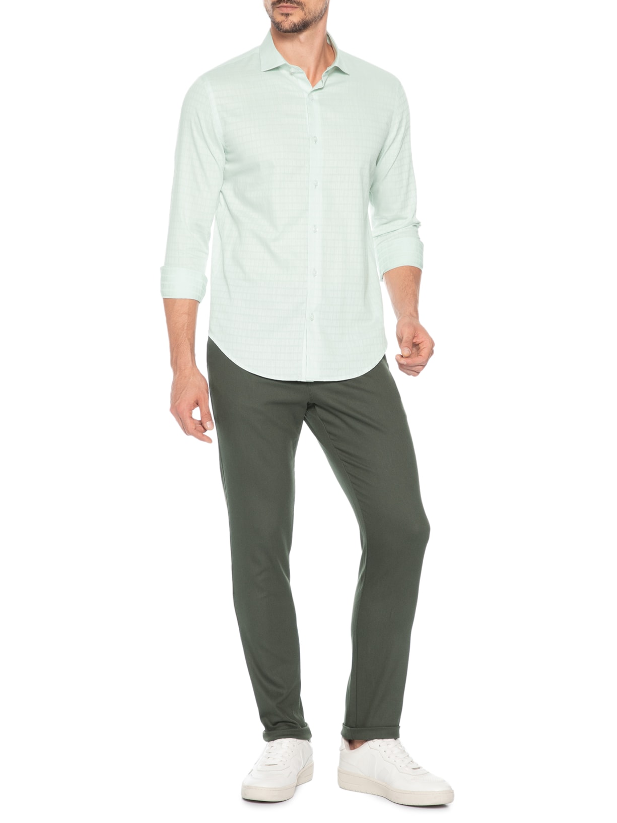 Calça Masculina Chino Texture Verde Sergio K