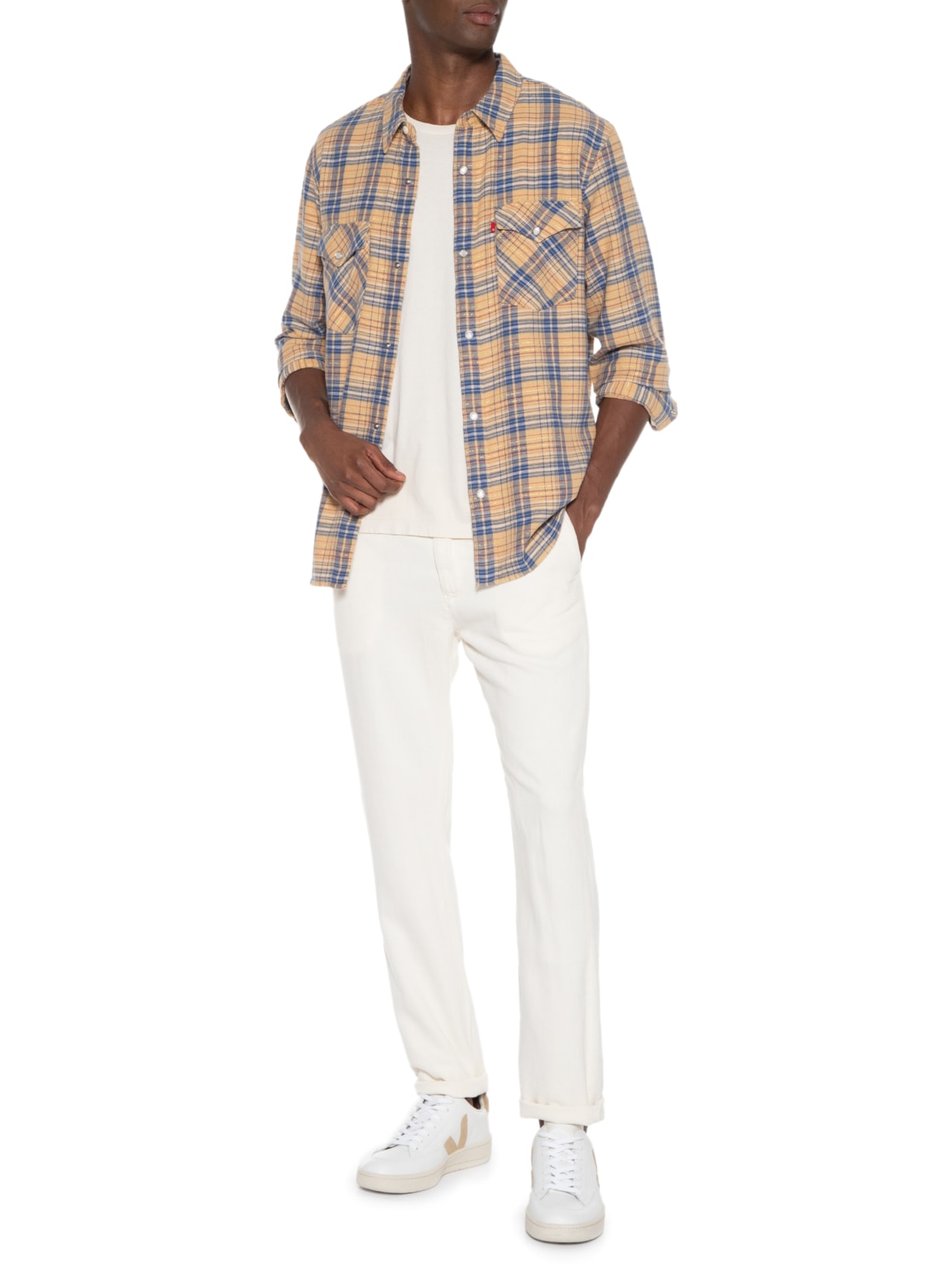 Calça Masculina Chino Viscolinho Bege Richards